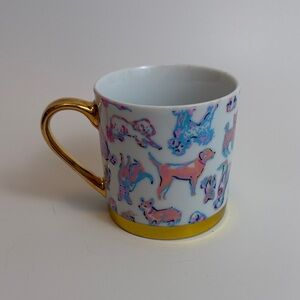 Lilly Pulitzer Colorful Dog Print Mug with Gold‎ Handle